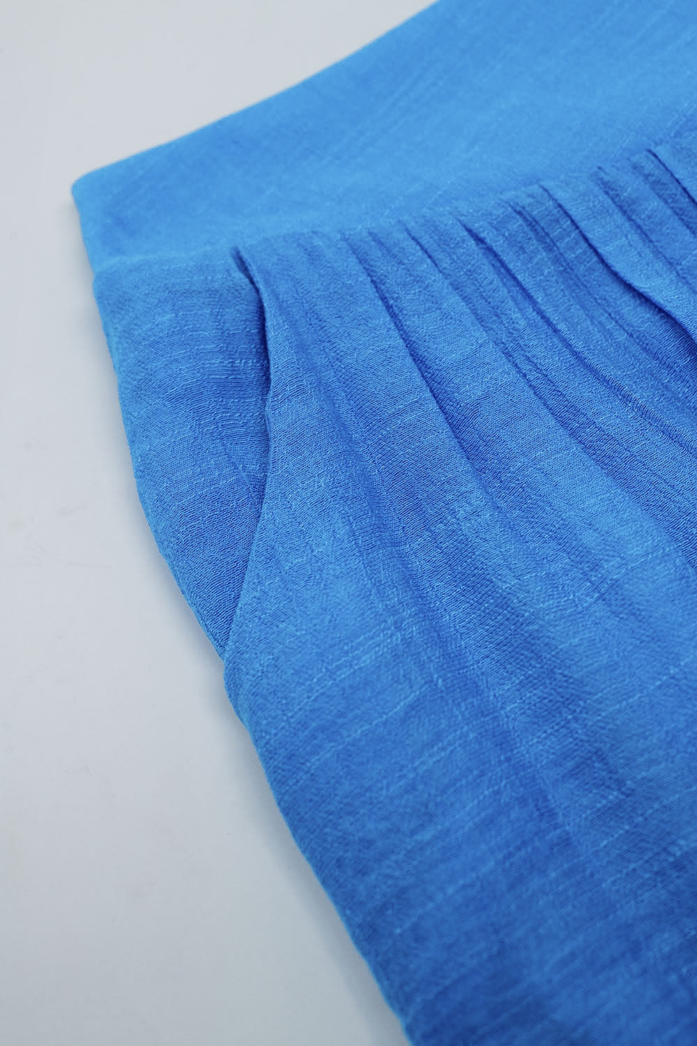 Blue Palazzo style Pants With Side Pockets And Thick Waist Band - trousers