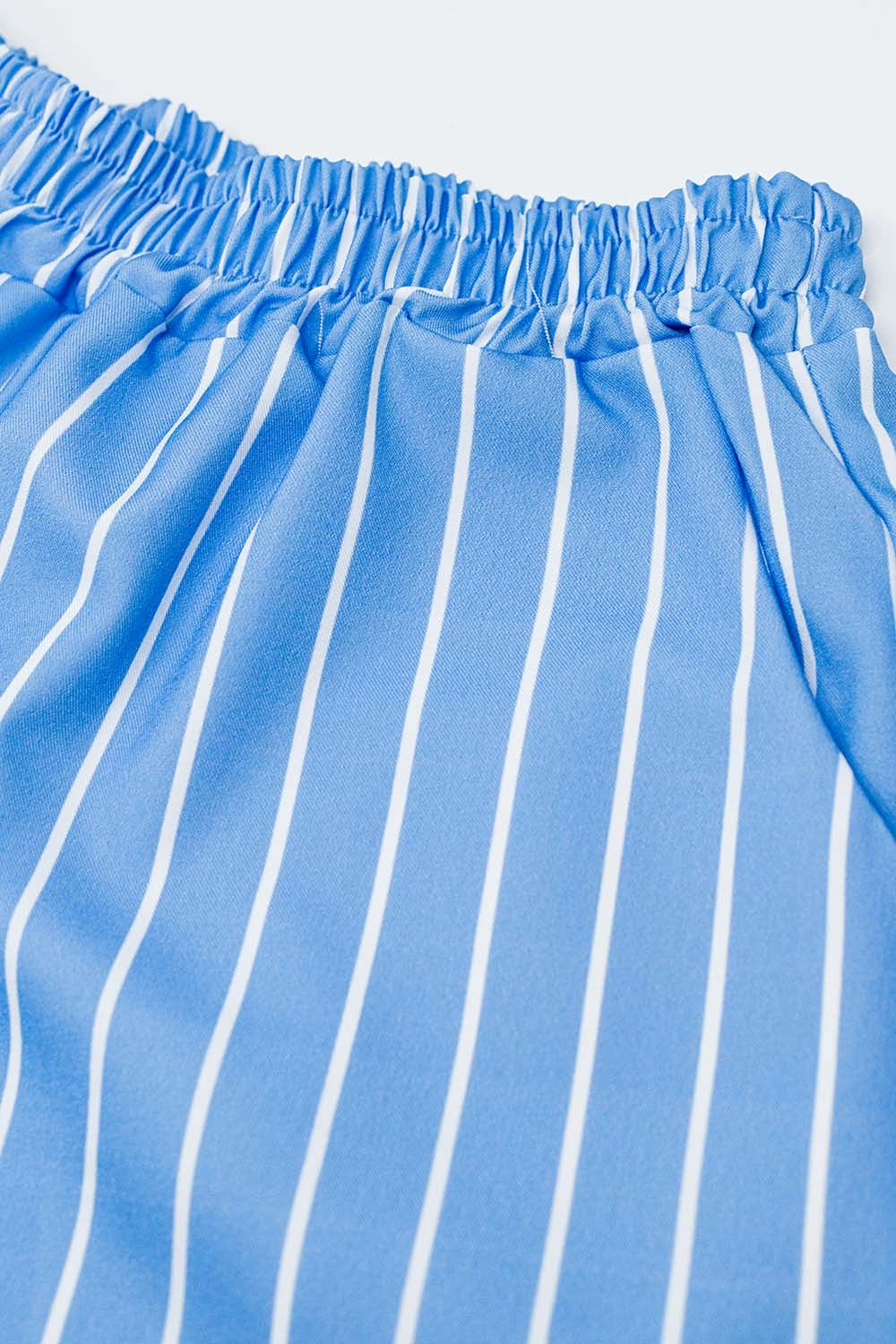 Blue Striped Flowing Shorts - trousers