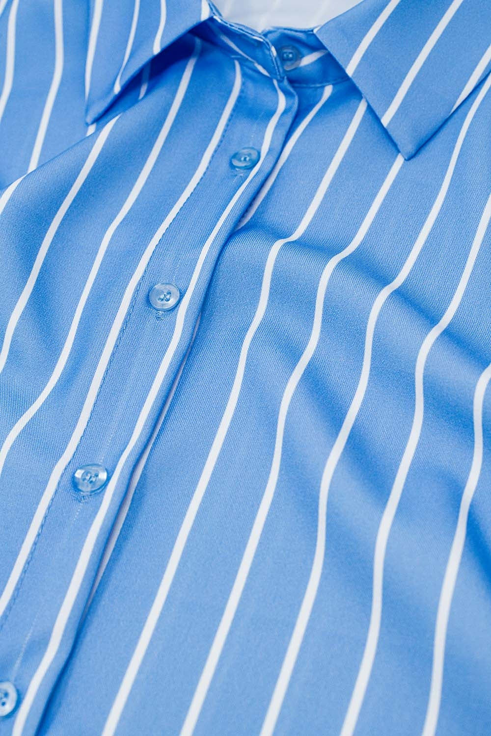 Blue Striped Short-Sleeved Shirt - Shirts