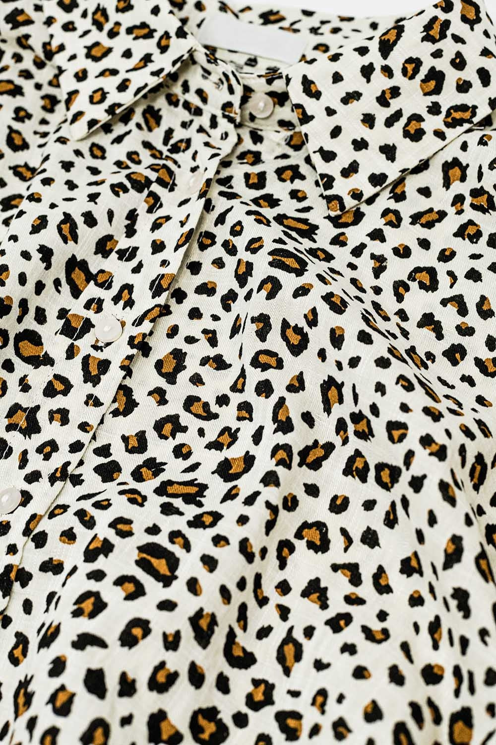 Relaxed Oversized Leopard Print Short Sleeves Shirt - Shirts