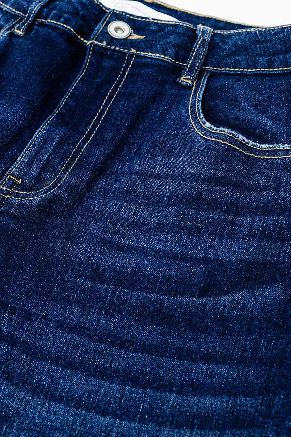 Wide Leg Mom Jeans In Mid Wash - Denim