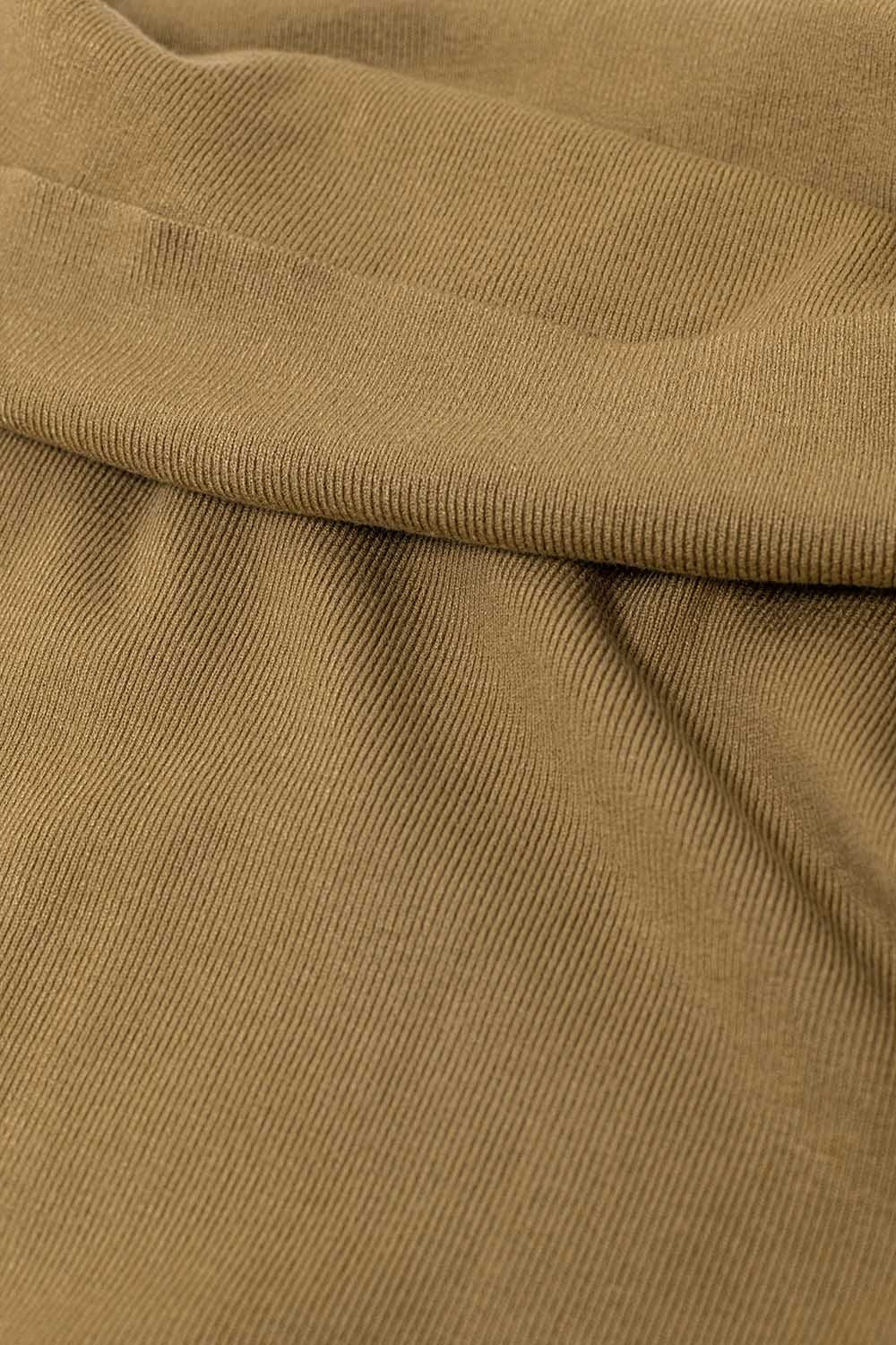 Maxi Knitted wide Bardot Dress in camel - dress, Dresses