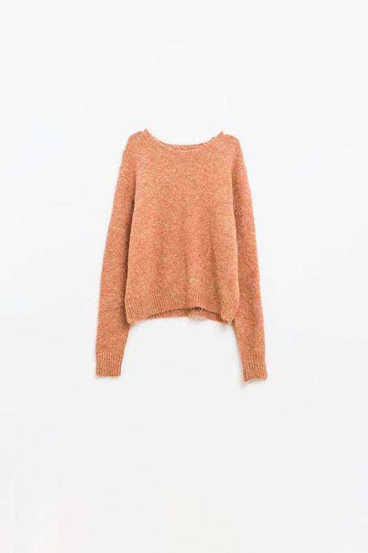 standard fit soft knit sweater in camel - jumper