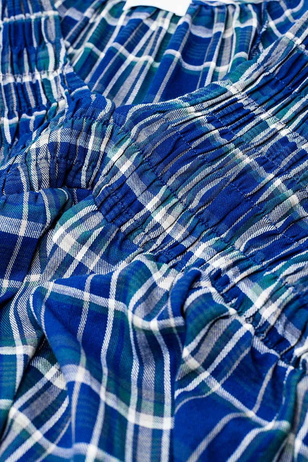 Babydoll Plaid Shirt in Blue and Green - Shirts