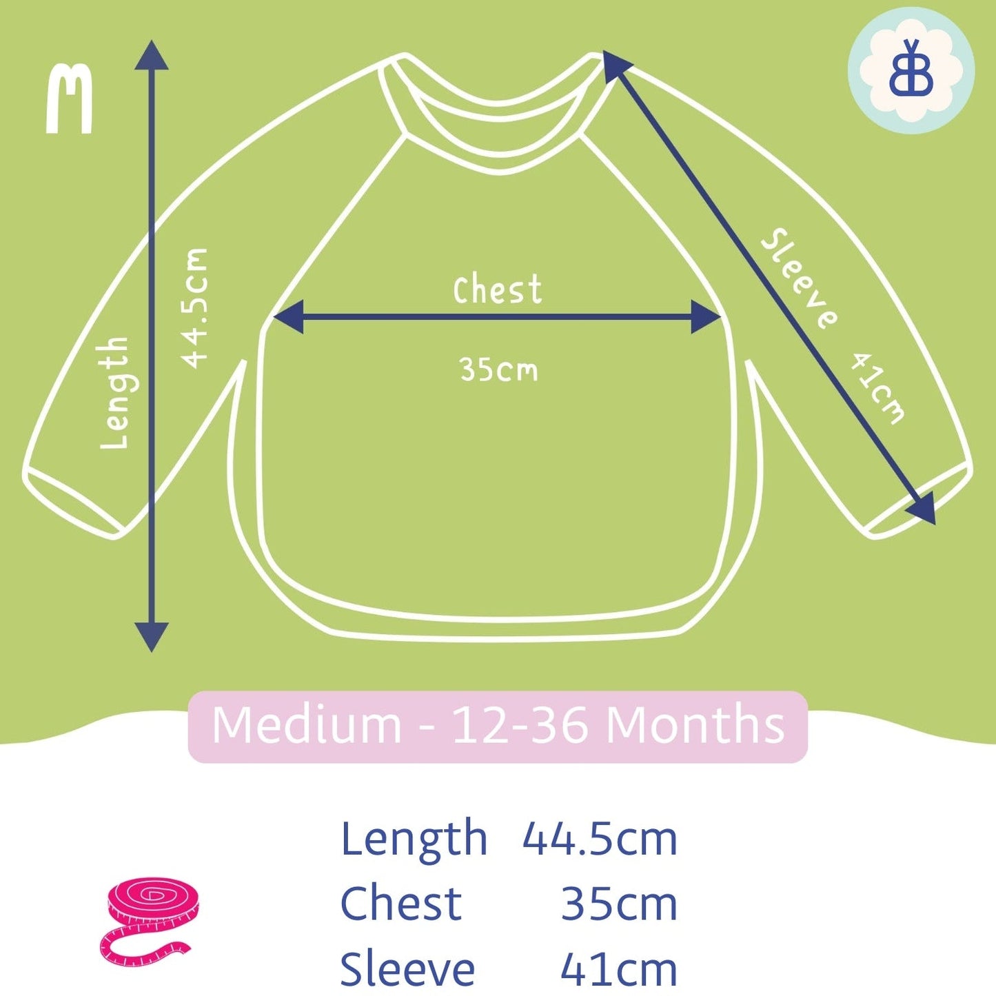 Long Sleeved Baby Bib - Blue Harlequin Medium - 12 to 36 Months - Bibs