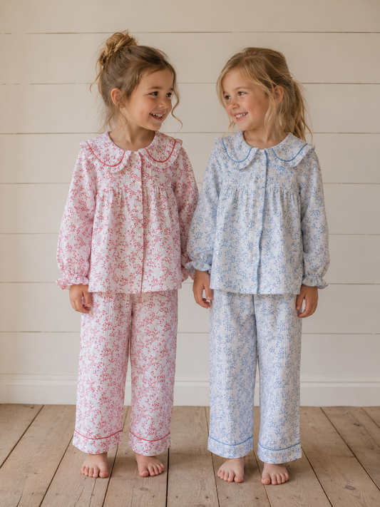 Pink Paisley Organic Muslin Pyjamas - Pajamas
