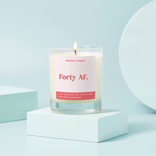 40th Birthday Gift Funny 40th Birthday Candle Forty AF - Candles