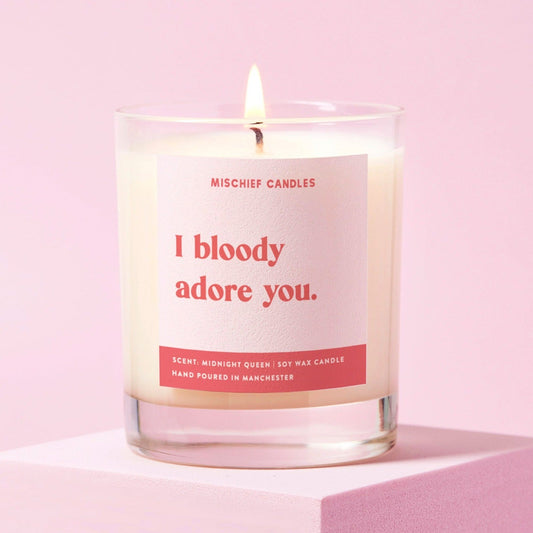 Friendship Gift Funny Gift For Her Candle Bloody Adore You - Candles