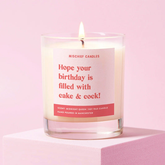 Birthday Gift For Her Funny Birthday Gift Birthday Cake and Cock Candle - Candles