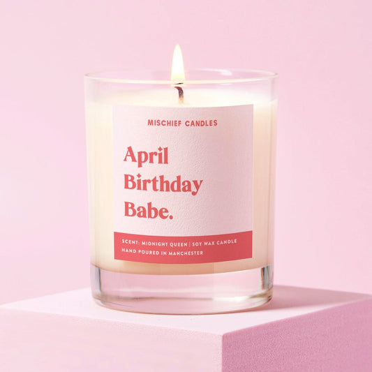 April Birthday Gift Funny Gift Candle April Birthday Babe - Candles