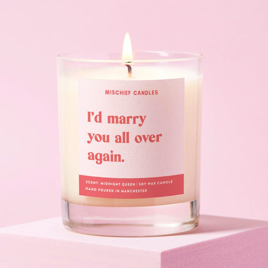 Funny Anniversary Gift Candle Marry All Over Again - Candles