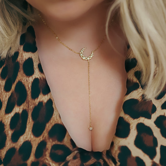 Tabitha Moon Drop Necklace | 18K Gold Plated - Necklace