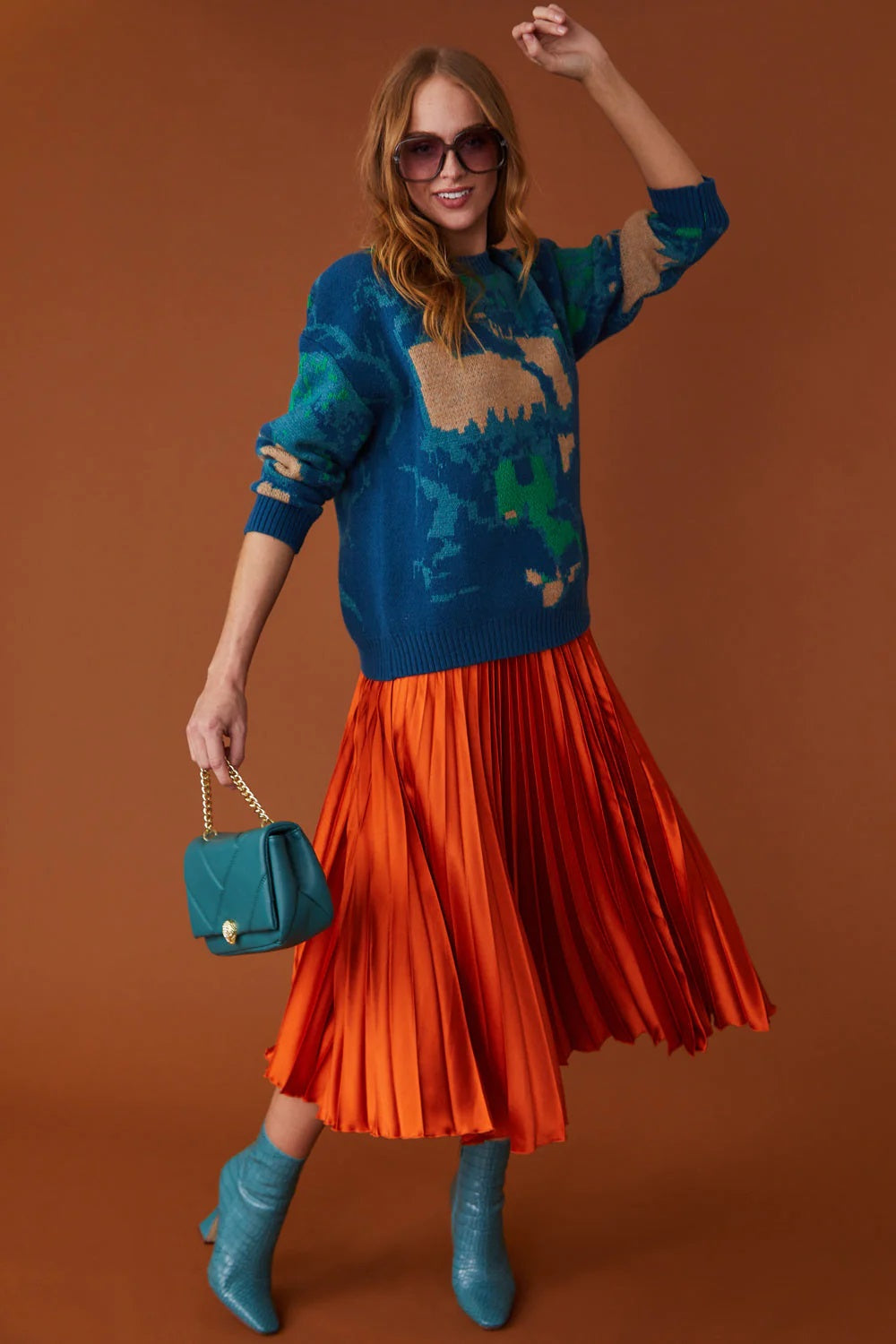 Teal Vegan Leather Quilted Bag - Bags