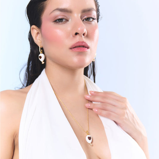 Age of Innocence Red & White Adjustable Necklace - NECKLACE