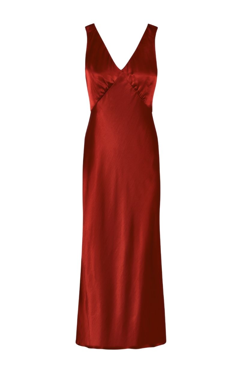 Amelia Midi Dress in Chilli Red -