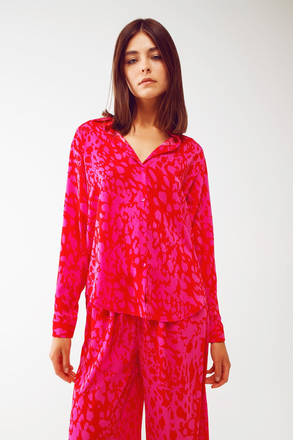 Animal Print Shirt in Fuchsia - Shirts