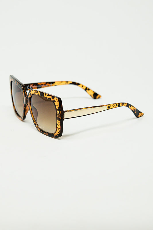 animal print square frame sunglasses - Sunglasses