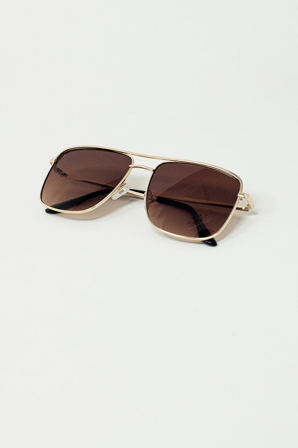 Aviator Vintage Sunglasses With Golden Rim in Tan - Sunglasses