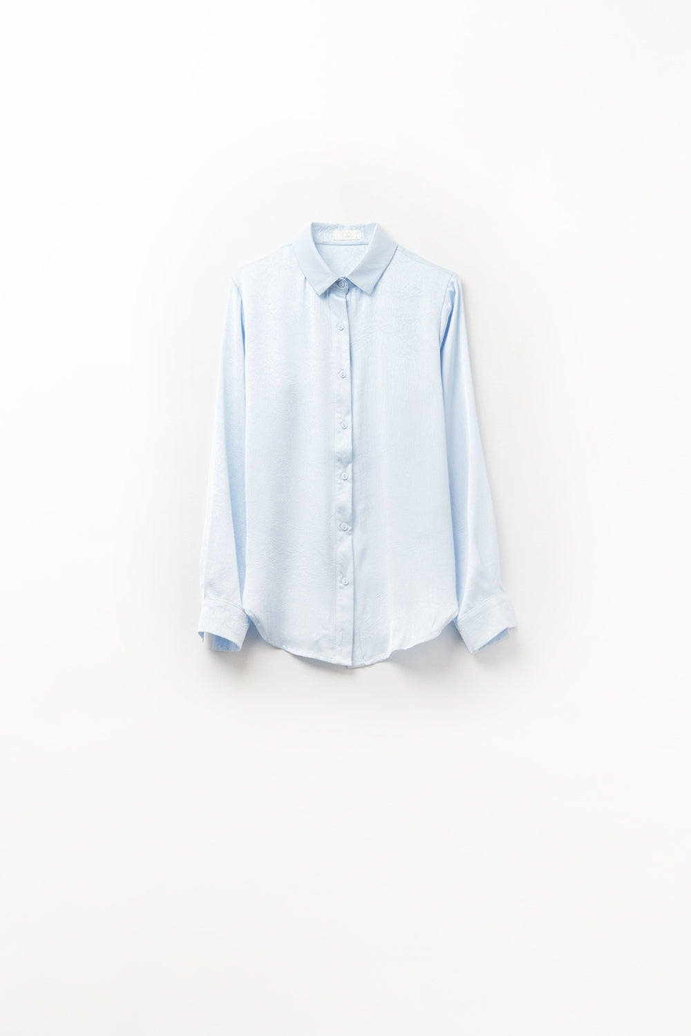 Baby Blue Buttoned Shirt in satin - Shirts