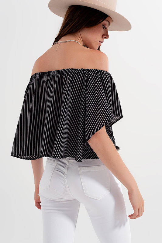 Bardot top in stripe - Tops