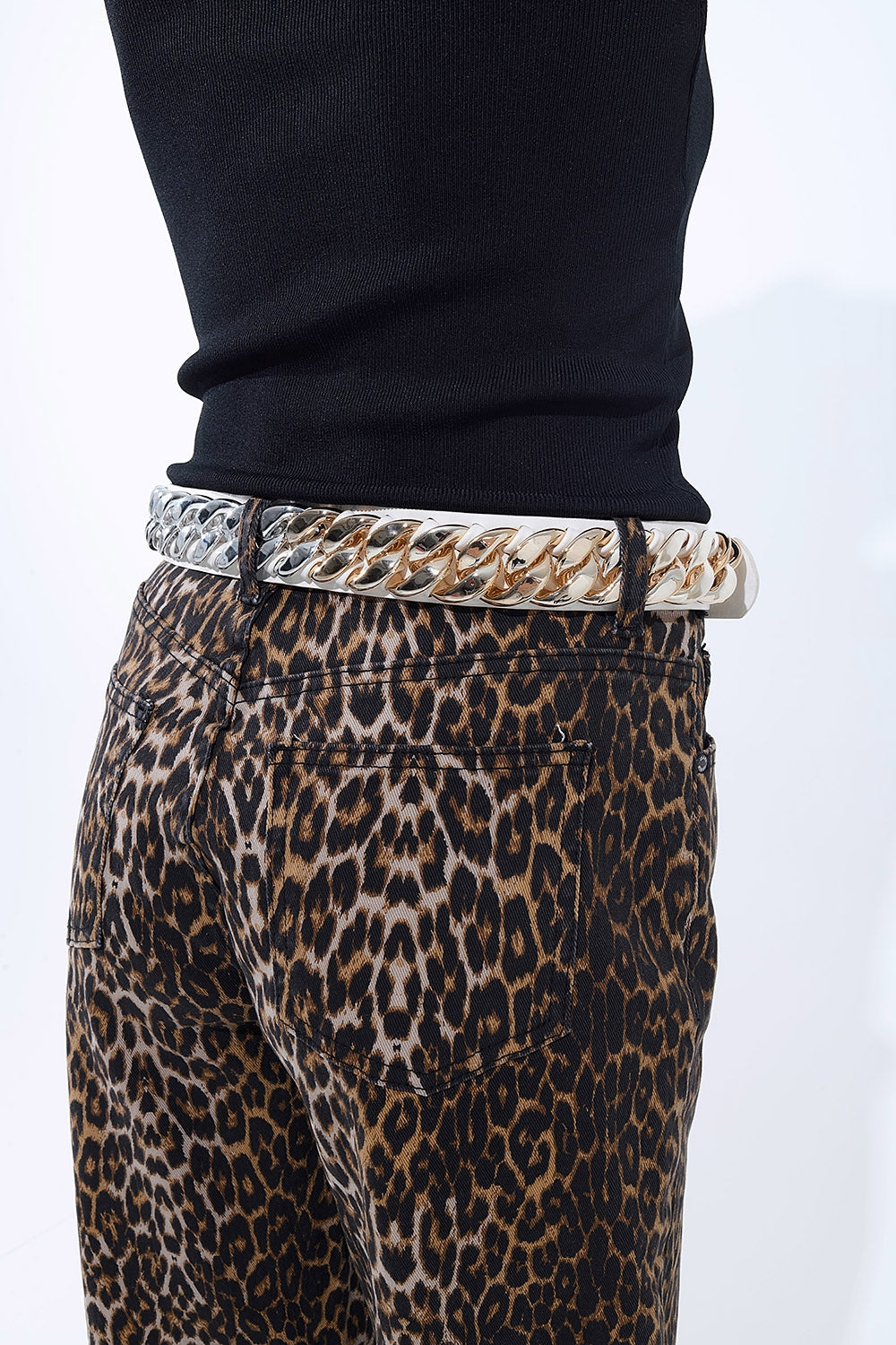 Barrel Leopard Print Jeans - Jeans