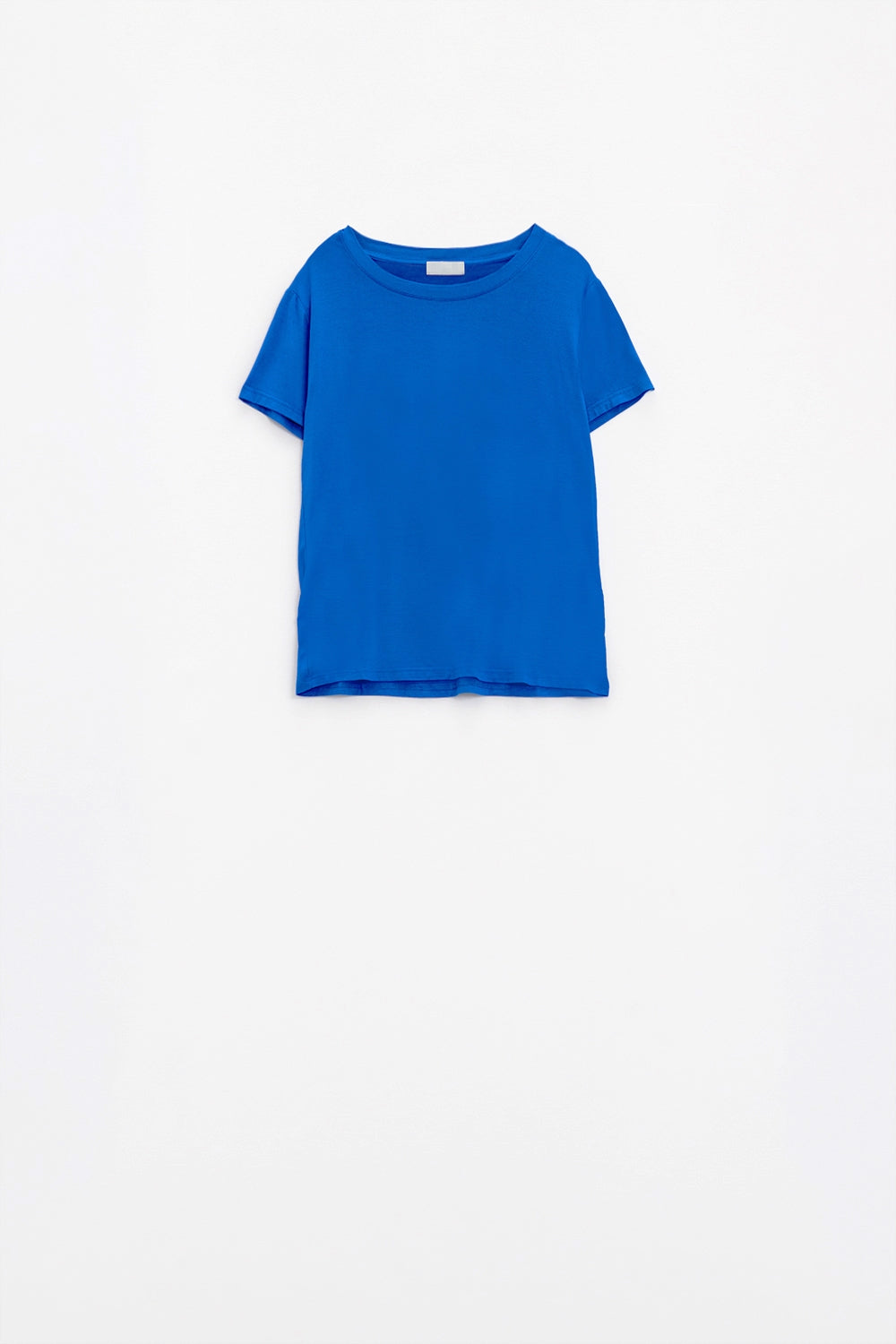 Basic Blue Crew Neck viscose T-shirt - T-Shirts