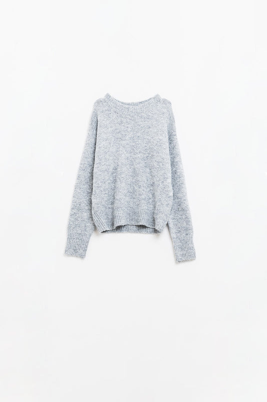 Basic Crew Neck Knitted Sweater in grey - Jumpers