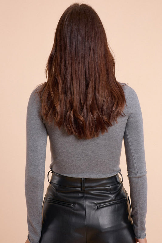 Basic grey fine knit bodycon sweater - Jumpers