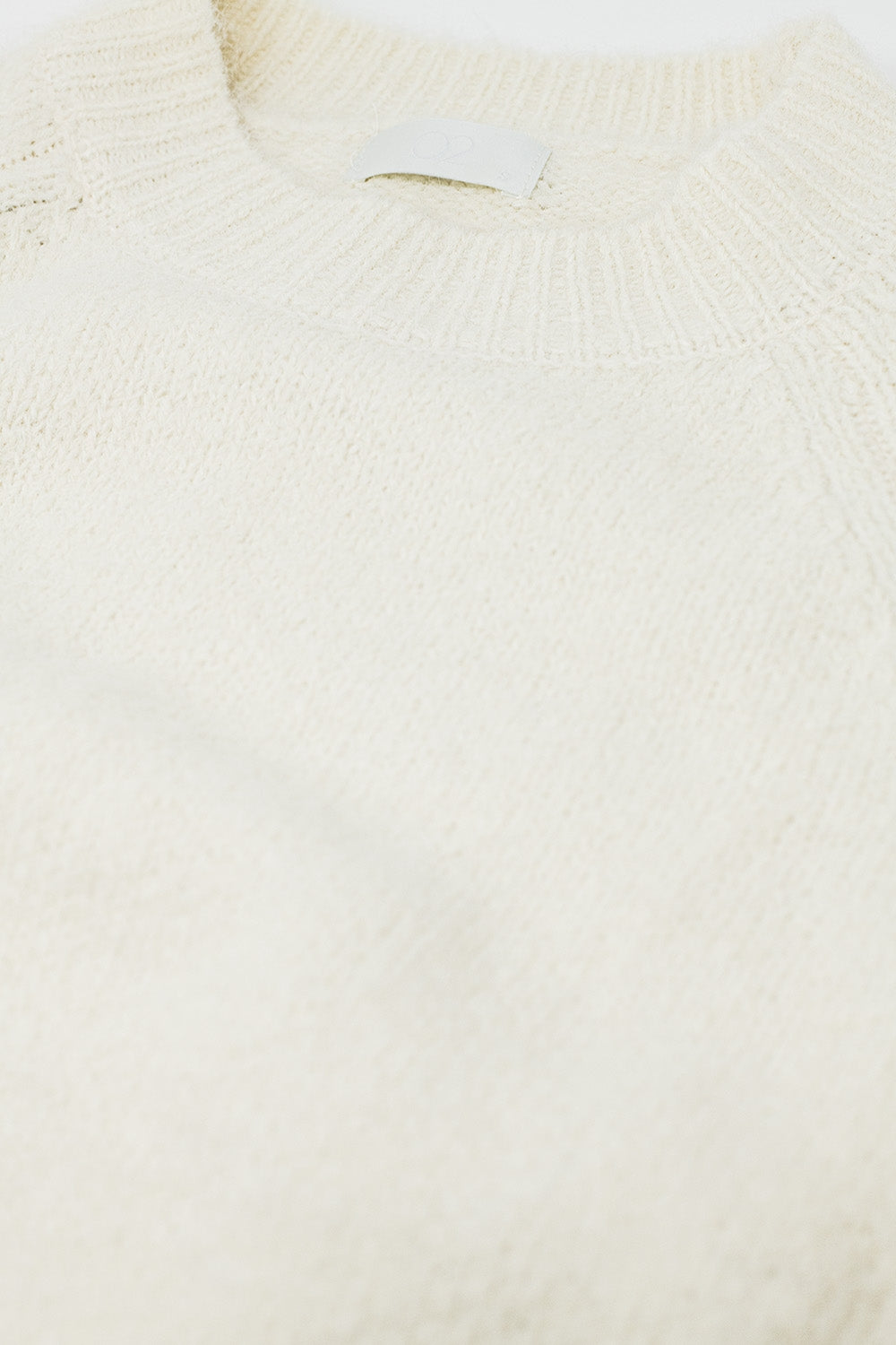 Basic Knited Crew Neck Sweater in cream color - Jumpers