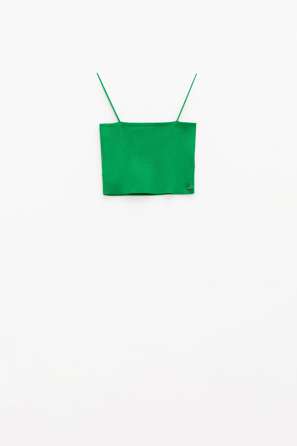Basic knitted Top In Green With Thin Straps - Jumpers