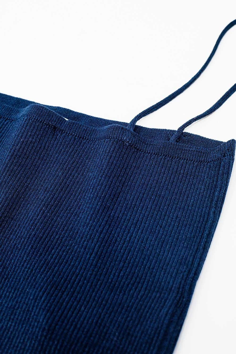 Basic knitted Top In navy With Thin Straps - Tops