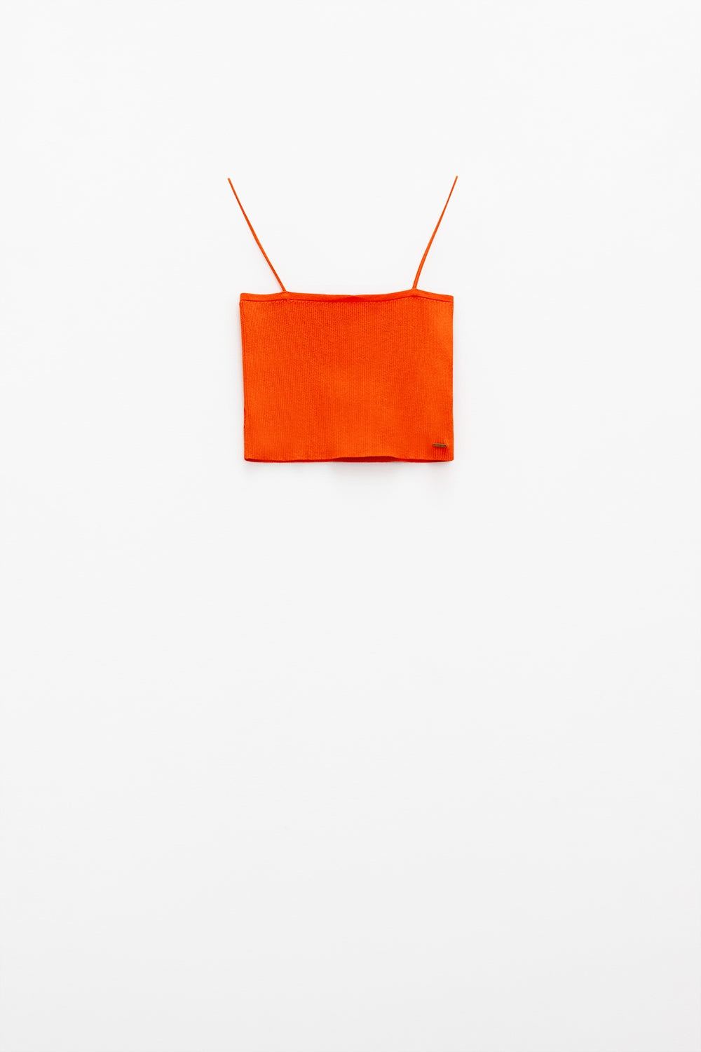 Basic knitted Top In Orange With Thin Straps - Tops
