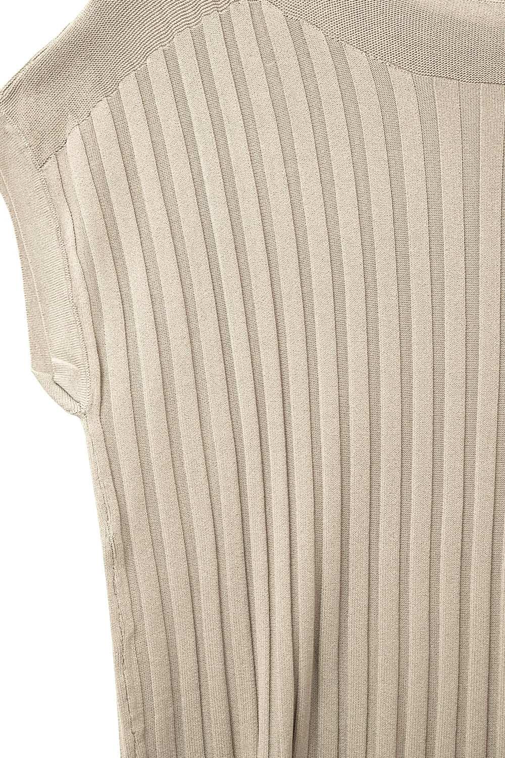 Beige fine Rib knitted Sweater with boat neck - Jumpers