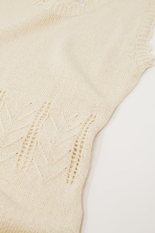 Beige Maxi A-line Dress In Fine Knit Style - Dresses