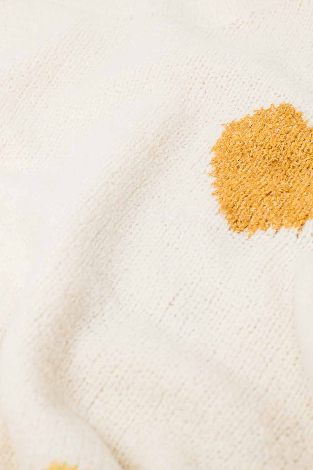 Beige sweater with boat neck and heart print - Sweaters