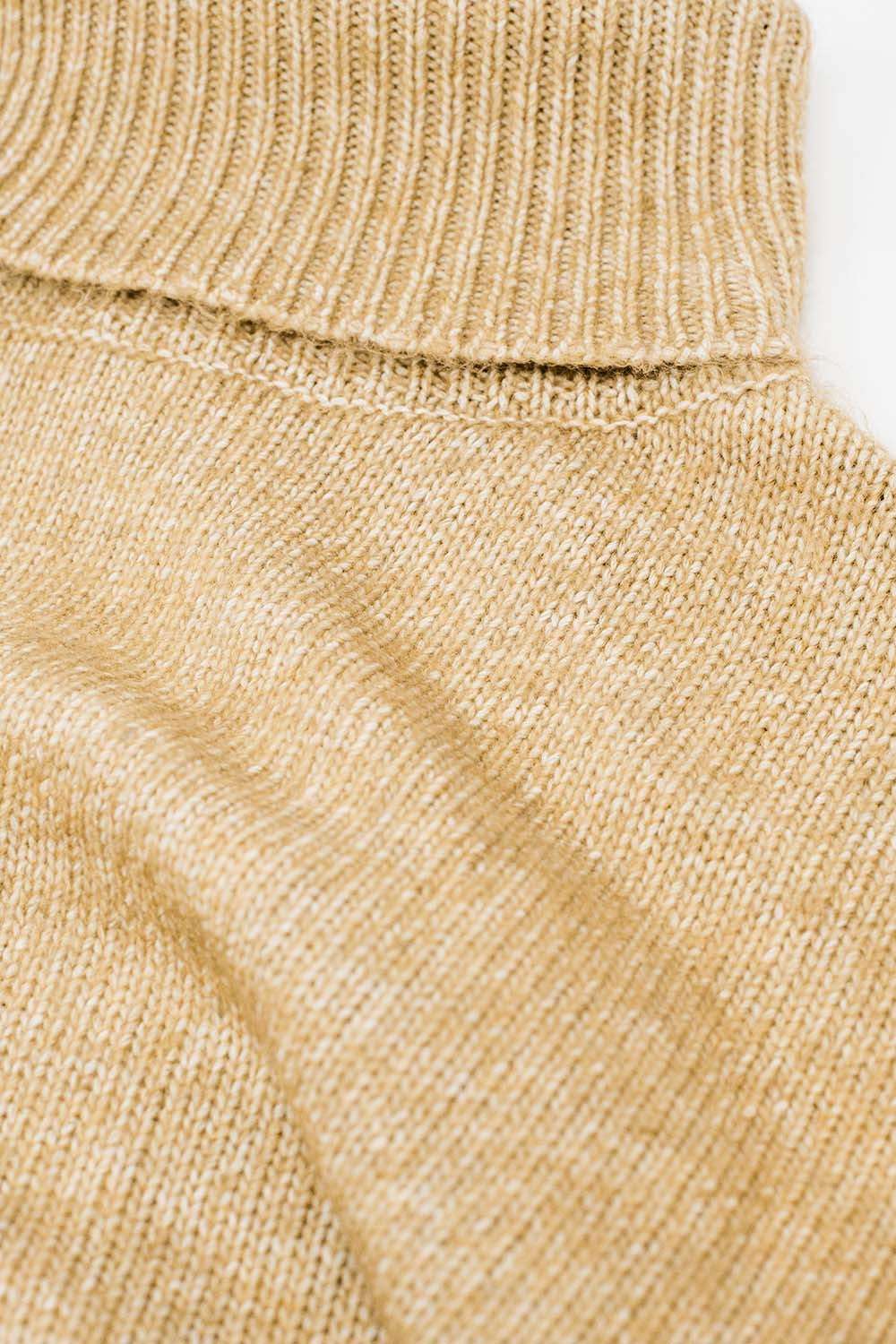 Beige turtleneck jumper with dropped sleeves - Jumpers