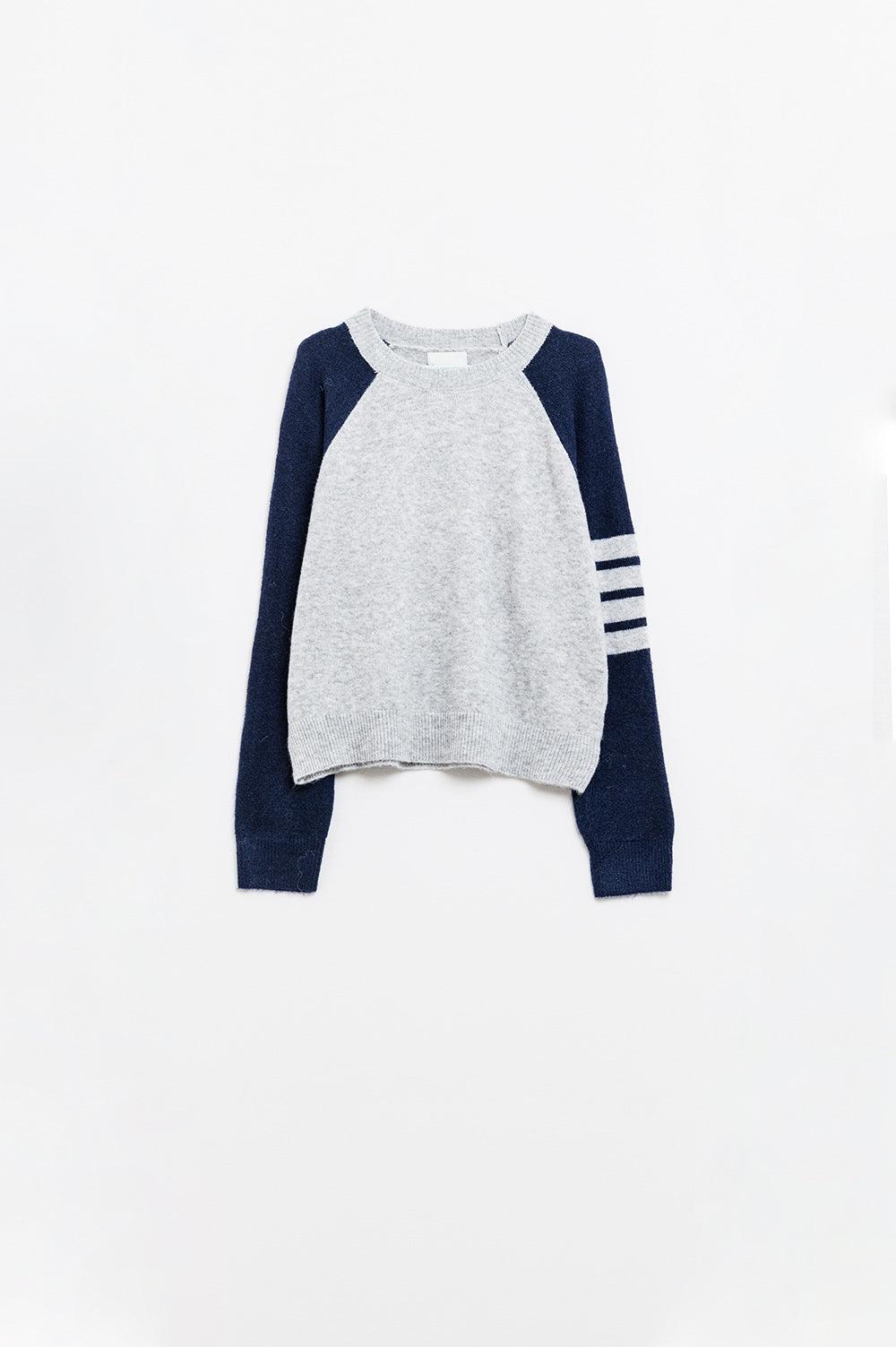 Bi-Color Raglan Sleeve pullover in Navy and Grey - Jumpers