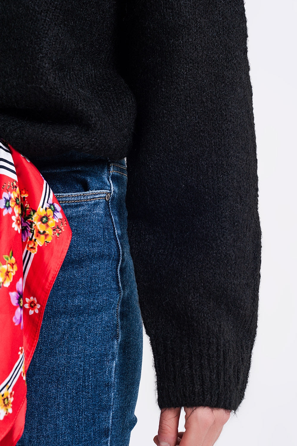 Black batwing fluffy sweater - Jumpers