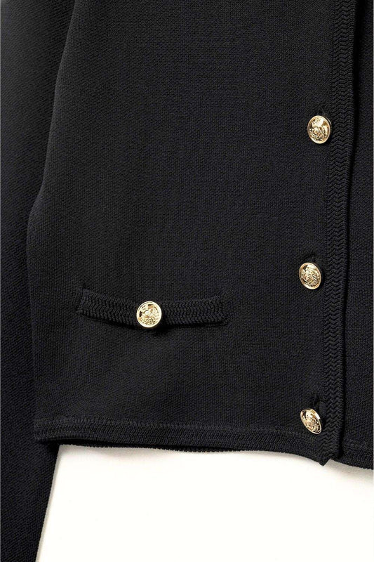 Black Cardigan with Gold Buttons - Cardigans