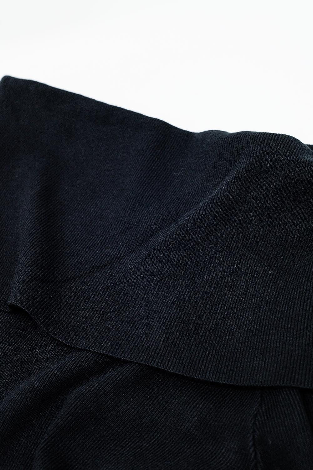 black fine knit sweater with wide boat neck - Jumpers