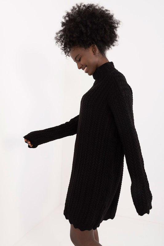 Badu Black Knit Day Dress for Effortless Style - Dresses
