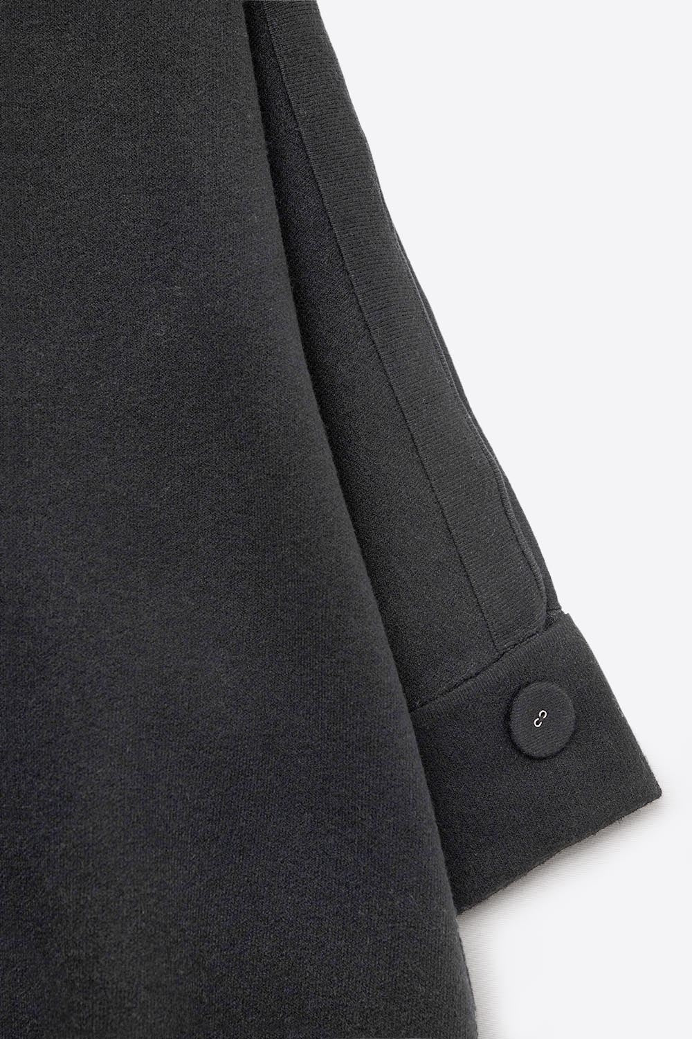 Black Knitted Sweater with sleeves Button Details - Sweaters