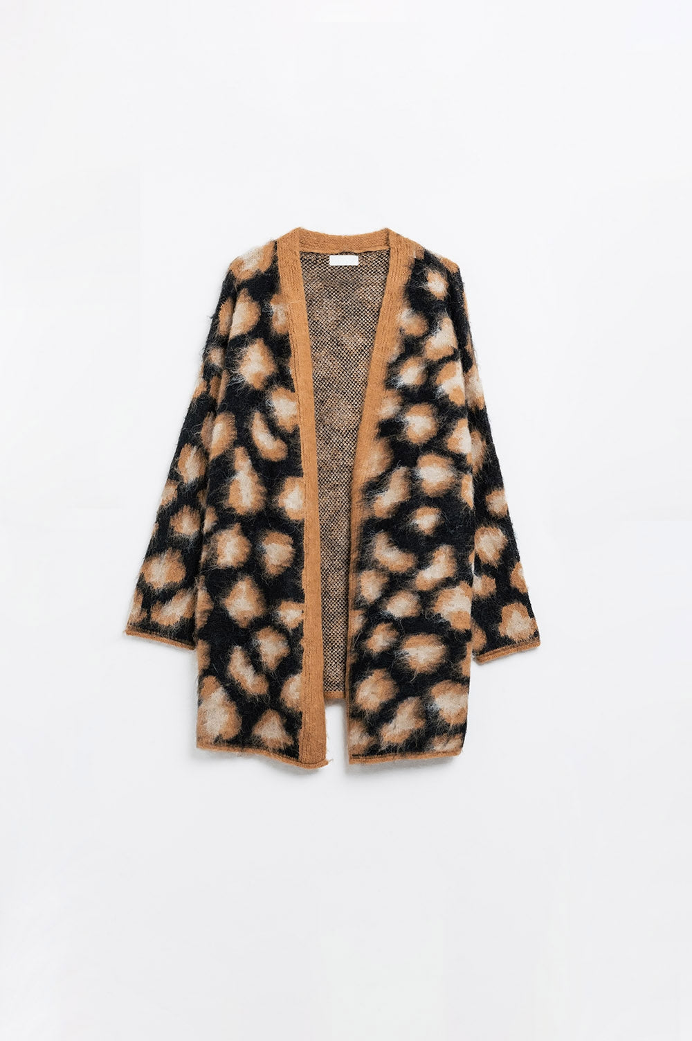 black Leopard print cardigan made of knitted fabric with wool - Cardigans