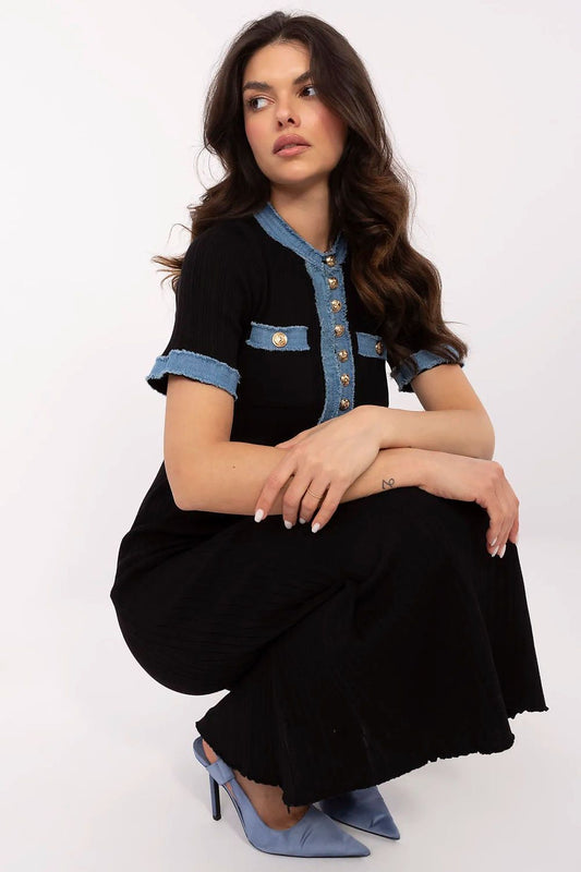 NM Black Midi Daydress for Women - Stylish & Versatile - Dresses