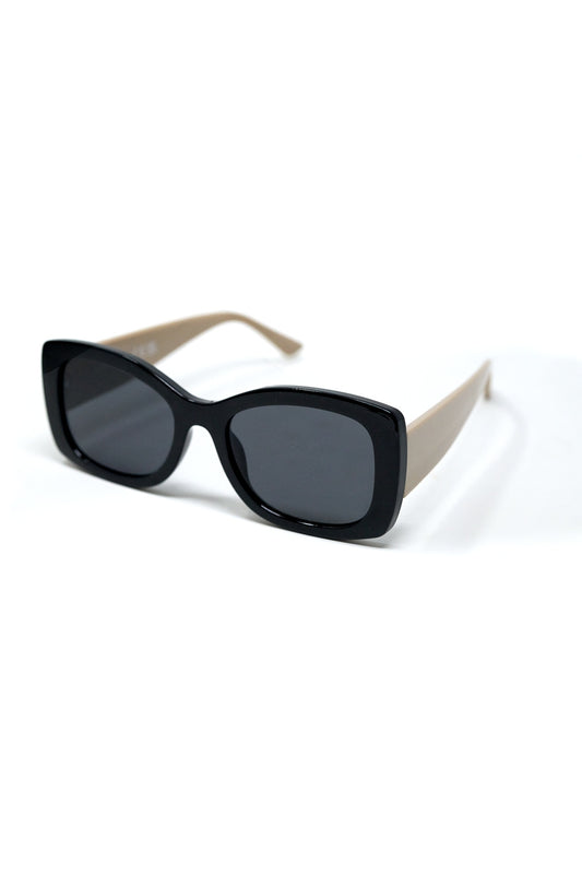 Black Oversized Oval Sunglasses in Acetate -