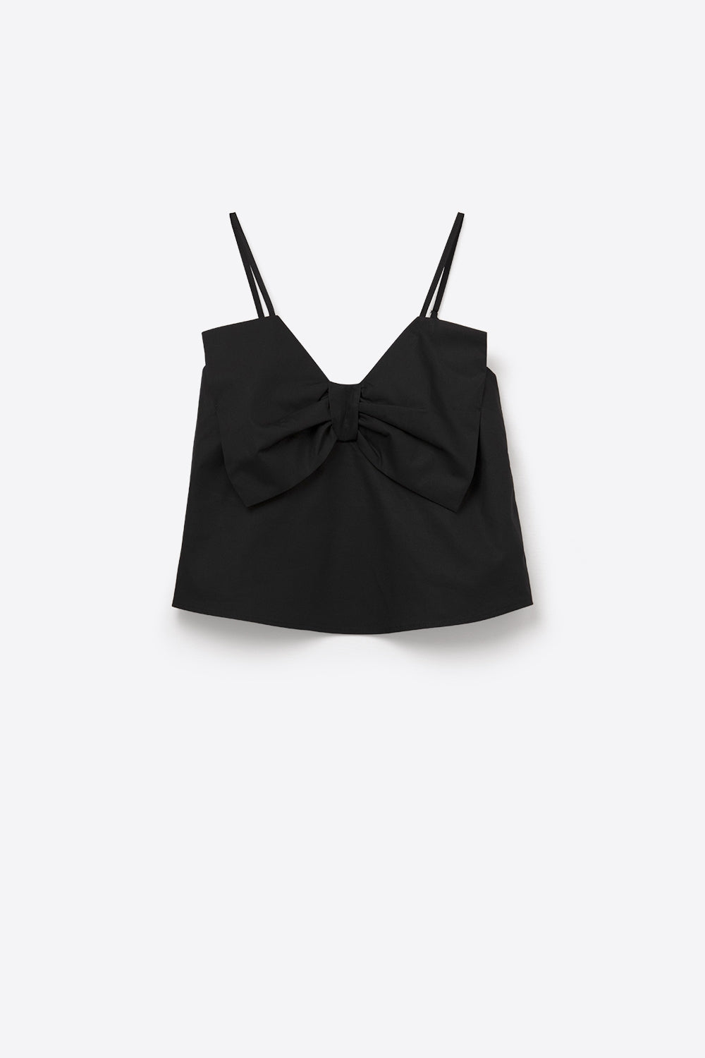 Black Poplin Crop Top for Trendy Style - Tops