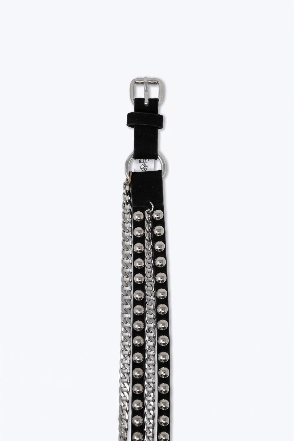 Black Studded Belt with Hanging Chains
