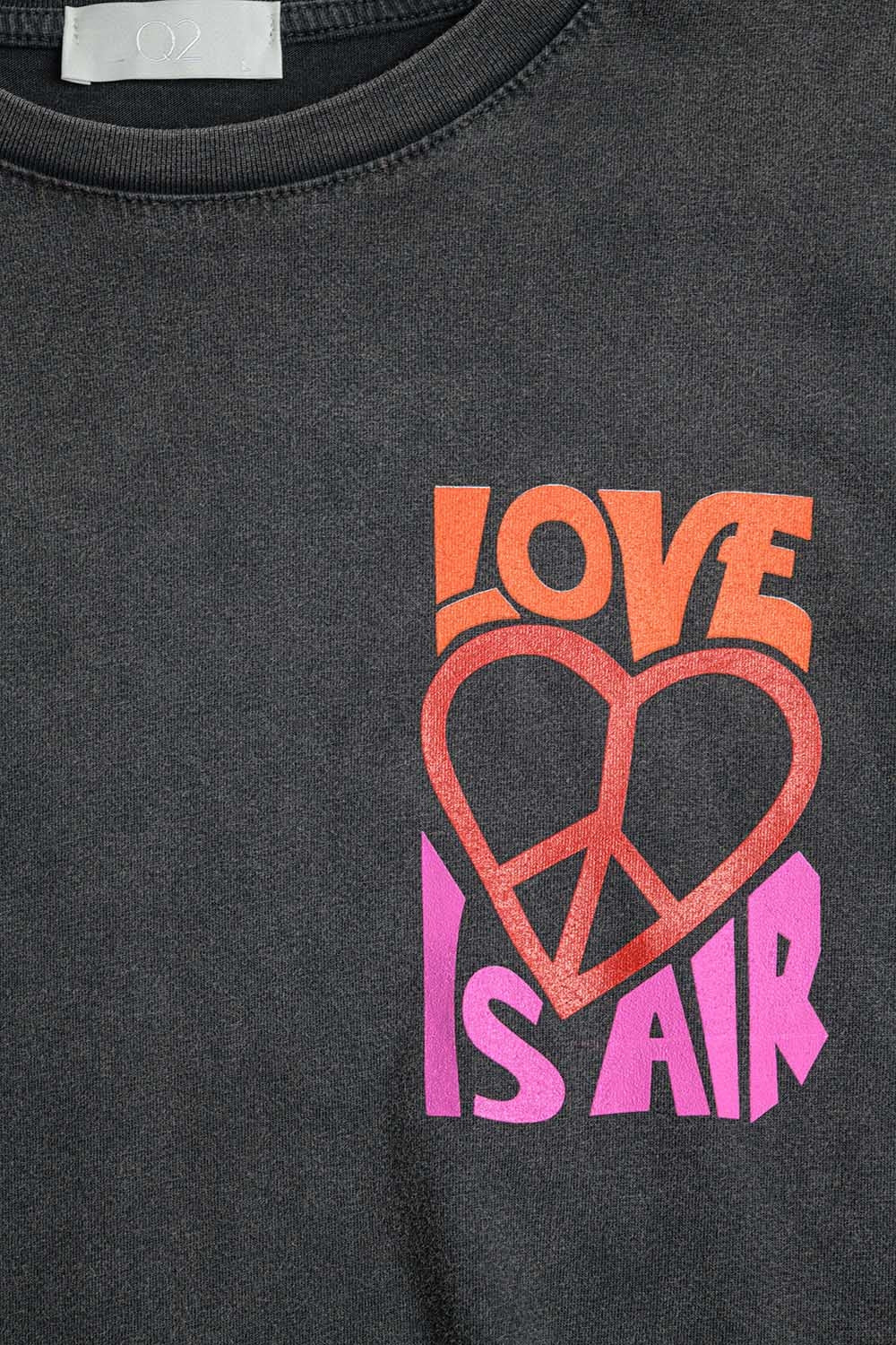 Black T-Shirt with Love is Air and Heart with Peace logo - T-Shirts