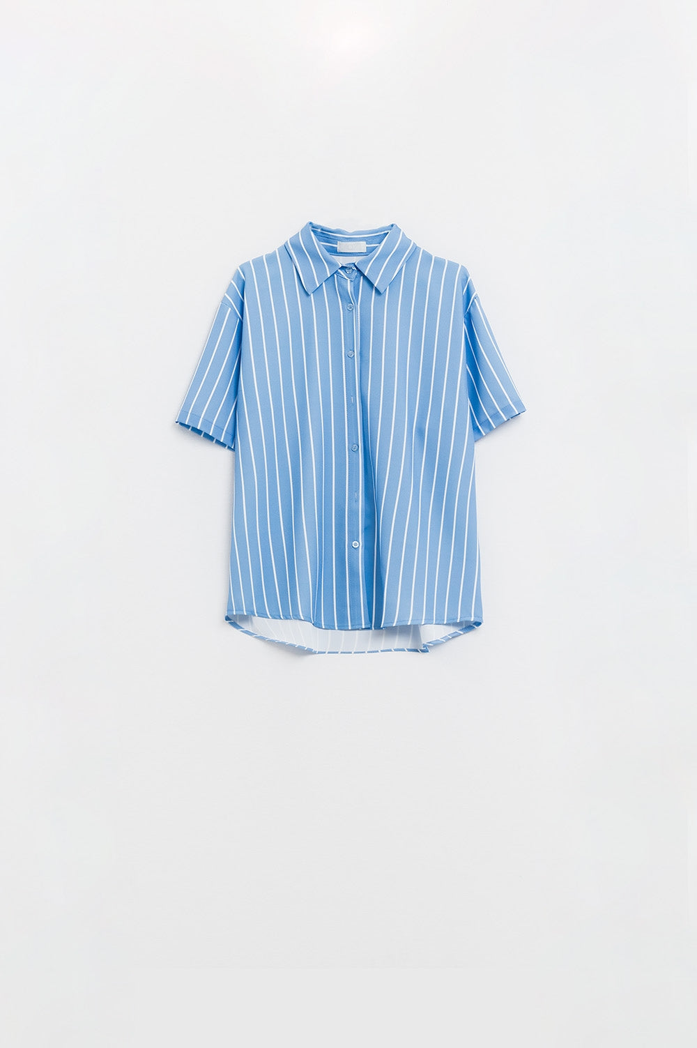 Blue Striped Short-Sleeved Shirt - Shirts