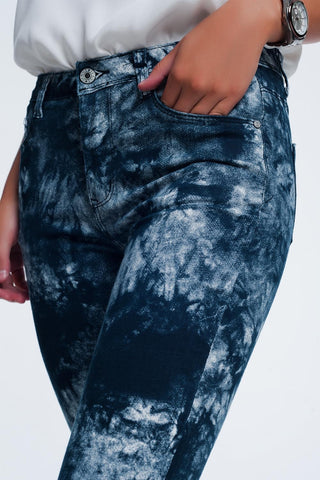 Blue tinted slim pants